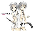  artist_request conjoined handheld_game_console multiple_girls nintendo_ds os-tan oversized_object personification product_girl siblings stylus twins 