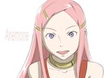 anemone_(eureka_seven) artist_request collar eureka_seven eureka_seven_(series) hair_ornament hairclip jewelry long_hair necklace pink_hair purple_eyes solo 