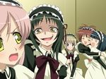  aoi_nagisa grin konohana_hikari long_sleeves maid multiple_girls nanto_yaya okuwaka_tsubomi sanshita smile strawberry_panic! tsukidate_chiyo you_gonna_get_raped 