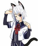  animal_ears cat_ears long_sleeves original school_uniform solo tail takano_saki 