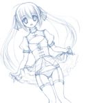  garter_belt graphite_(medium) kooh lingerie luna_lia monochrome pangya panties sketch solo striped striped_panties thighhighs traditional_media underwear 