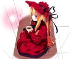  blonde_hair doll kabocha_(monkey4) long_hair long_sleeves rozen_maiden shinku solo tea 