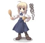  ahoge artoria_pendragon_(all) blonde_hair blouse blush_stickers chibi fate/stay_night fate_(series) long_sleeves pantyhose saber satomi solo 