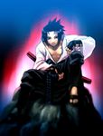  black_hair chiba_toshirou male_focus naruto naruto_(series) sitting solo uchiha_sasuke 