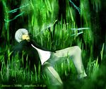  artist_request cigarette ginko hair_over_one_eye long_sleeves male_focus mushishi smoking solo 