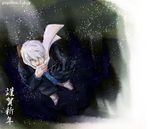 artist_request ginko hair_over_one_eye long_sleeves lowres male_focus mushishi solo 