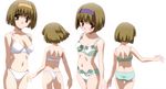  arms_behind_back ass back blush bra breasts facing_away from_behind gotou_junji green_bra green_panties hairband lingerie medium_breasts multiple_girls nijou_futaba nijou_kazuha panties school_days short_hair siblings standing summer_days thigh_gap thong twins underwear underwear_only white_bra white_panties 