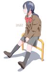  blazer jacket long_sleeves original school_uniform shiwasu_takashi socks solo 