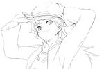  artist_request cabbie_hat greyscale hat long_sleeves monochrome my-otome reverse_trap sara_gallagher solo 