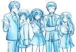  3girls asahina_mikuru blue kita_high_school_uniform koizumi_itsuki kyon long_sleeves monochrome multiple_boys multiple_girls nagato_yuki school_uniform serafuku shima_tokio short_hair suzumiya_haruhi suzumiya_haruhi_no_yuuutsu 