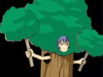  artist_request ayanami_raising_project ayanami_rei blue_hair neon_genesis_evangelion solo tree tree_costume 