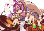  animal_ears beatmania beatmania_iidx bemani bunny_ears flat_chest green_eyes green_nails headphones himukai_yuuji music nail_polish original phonograph pink_hair playing_games raver record solo turntable ugf video_game 