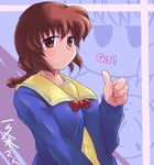  cardigan ichijou inayuu_(widematrix) long_sleeves pani_poni_dash! school_uniform solo thumbs_up 