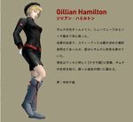  artist_request blonde_hair boots brown_background character_name eureka_seven eureka_seven_(series) full_body gillian_hamilton gloves green_eyes knee_boots long_sleeves new_vision shorts simple_background solo standing uniform white_gloves 