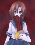  crazy_eyes hatchet higurashi_no_naku_koro_ni nose_hatchet ryuuguu_rena school_uniform solo yukian 