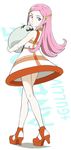  anemone_(eureka_seven) artist_request collar eureka_seven eureka_seven_(series) gulliver hair_ornament hairclip long_hair long_legs lowres pink_hair purple_eyes shoes solo 