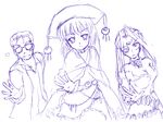  2girls artist_request bel_peol crossover hare_hare_yukai hecate long_sleeves monochrome multiple_girls parody shakugan_no_shana sketch suzumiya_haruhi_no_yuuutsu sydonay 