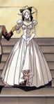  90s deedlit dress elbow_gloves elf formal gloves gown holding_hands out_of_frame pointy_ears record_of_lodoss_war solo_focus white_gloves yuuki_nobuteru 