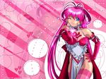  ;) ahoge artist_request bangs blue_eyes choker circle diagonal-striped_background diagonal_stripes elbow_gloves frilled_choker frills gloves glowing_crystal hand_on_hip heart heart_background lingerie_senshi_papillon_rose long_hair no_panties one_eye_closed papillon_rose pelvic_curtain pink pink_background pink_gloves pink_hair pink_legwear smile solo striped striped_background thighhighs very_long_hair wallpaper zoom_layer 