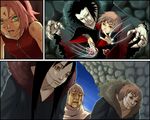  akatsuki_(naruto) akatsuki_uniform black_cloak brown_eyes cave chiyo_(naruto) comic forehead_protector grey_hair haruno_sakura kobashi liver_spots multiple_boys naruto_(series) naruto_shippuuden ninja old_woman pink_hair puppet puppet_strings red_hair sasori short_hair silent_comic 