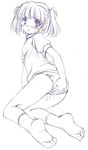 aihara_nana buruma feet greyscale gym_uniform kimi_kiss mizushiro_takuya monochrome sketch socks solo 