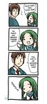  1girl 4koma :3 cheese churuya comic eretto food hard_translated kita_high_school_uniform kyon long_sleeves nyoro~n school_uniform smoked_cheese suzumiya_haruhi_no_yuuutsu translated 