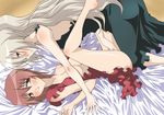  aoi_nagisa artist_request blush breasts couple fingering hanazono_shizuma long_hair looking_at_another medium_breasts multiple_girls official_style open_mouth short_hair silver_hair strawberry_panic! very_long_hair yuri 
