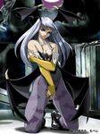  animal_print bat_print black_leotard demon_girl head_wings jpeg_artifacts leotard morrigan_aensland pantyhose print_legwear solo succubus vampire_(game) wings yamasaki_moheji 