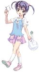  amaha_rihoko bag plastic_bag satou_atsuki shopping solo spring_onion witchblade 