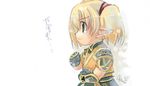  angry blonde_hair final_fantasy final_fantasy_xi gloves monk_(final_fantasy) naruse_chisato pointy_ears ponytail short_hair signature solo tarutaru 