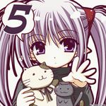  animated animated_gif fuyou_kaede lisianthus lowres multiple_girls nerine nishimata_aoi primula shigure_asa shuffle! stuffed_animal stuffed_cat stuffed_toy 