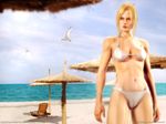  3d artist_request beach bikini blonde_hair day death_by_degrees highres nina_williams outdoors realistic solo swimsuit tekken wallpaper 