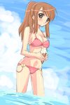  asahina_mikuru bikini breasts day food ice_cream medium_breasts mole mole_on_breast nagy solo suzumiya_haruhi_no_yuuutsu swimsuit 