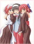  duplicate hisui hug kohaku long_sleeves maid melty_blood multiple_girls siblings sin-go toono_akiha tsukihime twins 
