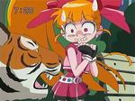  akazutsumi_momoko clock clockshow hyper_blossom powerpuff_girls_z screencap solo tiger 