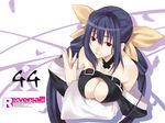  blue_hair breasts choker cleavage cleavage_cutout dizzy feathers guilty_gear hair_ribbon highres large_breasts long_hair re:versal!! ribbon smile solo tachibana_yuu twintails very_long_hair wallpaper 