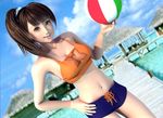  3d ball beach bikini day flear incise_soul m-rs ocean outdoors ponytail solo swimsuit 