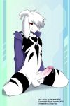  anthro asriel_dreemurr_(god_form) balls black_sclera boss_monster caprine clothing erection fur fur_markings goat horn humanoid_penis jacket long_ears looking_at_viewer male mammal markings nude penis precum raxkiyamato red_eyes redwolfxiii undertale video_games 