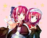  foreshortening hands hisui kashi kohaku long_sleeves maid multiple_girls siblings tsukihime twins 