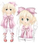  abubu blonde_hair bow bucket hina_ichigo pink_bow rozen_maiden solo 
