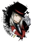  august_7 darker_than_black formal gloves hat male_focus silver_hair solo top_hat trench_coat yellow_eyes 