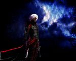  bad_id bad_pixiv_id blue_eyes dante_(devil_may_cry) devil_may_cry gloves gun highres male_focus solo weapon white_hair 