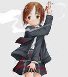 barasui cigarette ichigo_mashimaro itou_nobue long_sleeves school_uniform sketch smoking solo 