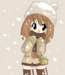  hat miniskirt skirt snowing solo thighhighs zettai_ryouiki 