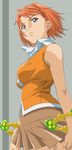  absurdres highres my-hime orange_shirt school_uniform shirt solo tokiha_mai vector_trace 