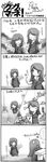  4koma comic greyscale long_sleeves mecha_musume monochrome multiple_girls nano original ship translation_request watercraft world_war_ii 