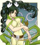  bare_arms green_hair imageboard_colors jochuu-san lowres oekaki original solo yagisaka_seto 