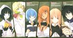  4girls cut-in guiche_de_gramont highres hiraga_saito kirche_augusta_frederica_von_anhalt_zerbst long_sleeves louise_francoise_le_blanc_de_la_valliere multiple_boys multiple_girls official_art pentacle siesta tabitha usatsuka_eiji zero_no_tsukaima 