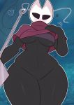  1girl artist_request blush breasts hollow_knight hornet_(hollow_knight) large_breasts thick_thighs thighs weapon wide_hips 