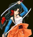  dual_wielding green_hair holding jochuu-san katana lowres oekaki original solo sword weapon yagisaka_seto 